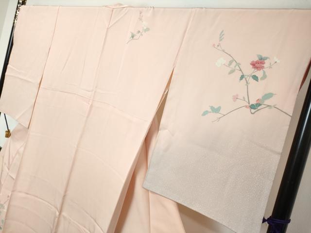 平和屋着物●訪問着　友禅　枝花文　暈し染め　正絹　逸品　DABI9341ud