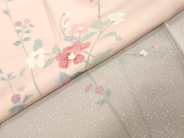 平和屋着物●訪問着　友禅　枝花文　暈し染め　正絹　逸品　DABI9341ud