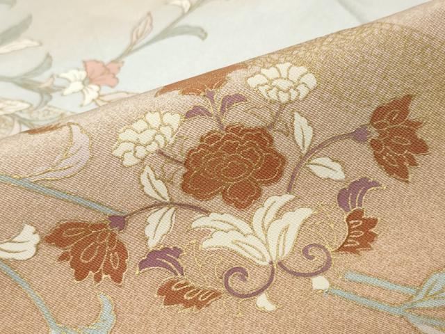 平和屋着物●訪問着　花鳥文　暈し染め　金彩　正絹　逸品　DABI9342ud