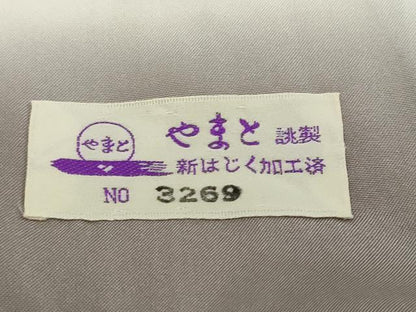 平和屋着物●訪問着　小千谷紬　100亀甲　樹林風景文　やまと誂製　正絹　逸品　DABI9347ud