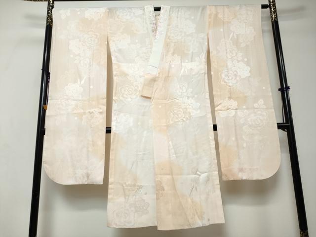 平和屋着物●豪華振袖・長襦袢セット（無双仕立て）　熨斗草花文　暈し染め　金彩　京都きもの友禅扱い　半衿刺繍　正絹　逸品　DABI9355ud