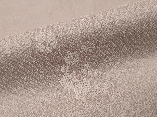 平和屋着物●上質な色無地　草花地紋　梅鼠色　正絹　逸品　DABI9356ud