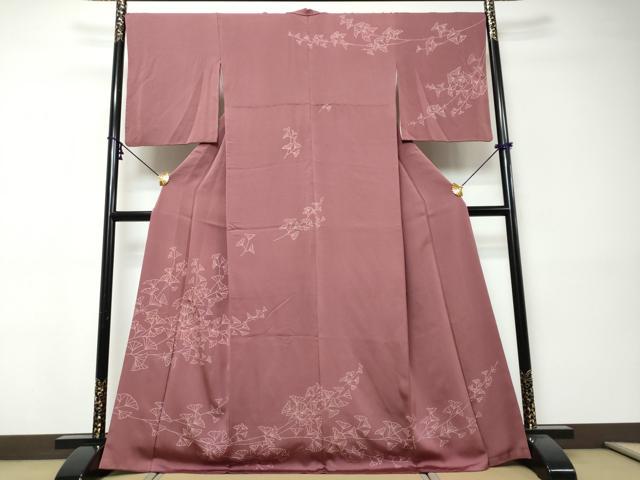 平和屋着物●訪問着　刺繍　イチョウ　銀杏　正絹　逸品　DABI9358ud