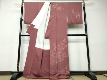 平和屋着物●訪問着　刺繍　イチョウ　銀杏　正絹　逸品　DABI9358ud