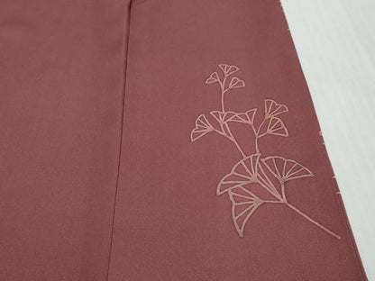 平和屋着物●訪問着　刺繍　イチョウ　銀杏　正絹　逸品　DABI9358ud