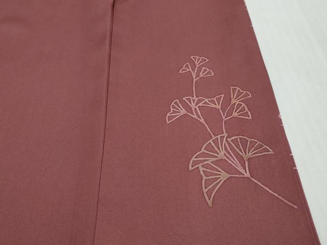 平和屋着物●訪問着　刺繍　イチョウ　銀杏　正絹　逸品　DABI9358ud