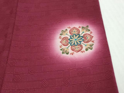 平和屋着物●上質な小紋　草花間道　暈し染め　金彩　正絹　逸品　DABI9360ud