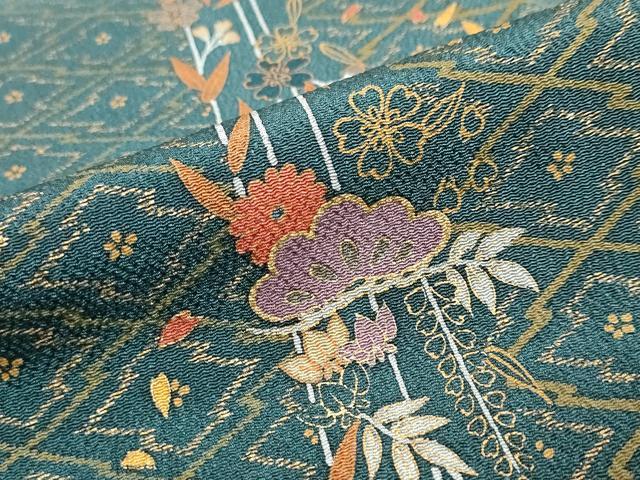 平和屋着物●訪問着　草花文　暈し染め　金彩　鬼しぼ縮緬　正絹　逸品　DABI9364ud