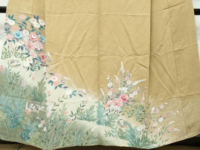 平和屋着物●訪問着　友禅　花鳥文　暈し染め　正絹　逸品　DABI9368ud