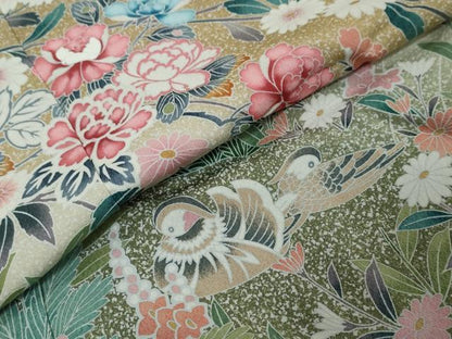 平和屋着物●訪問着　友禅　花鳥文　暈し染め　正絹　逸品　DABI9368ud