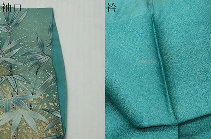 平和屋着物●訪問着　作家物　刺繍　流水草花文　金彩　金通し地　正絹　逸品　DABI9369ud