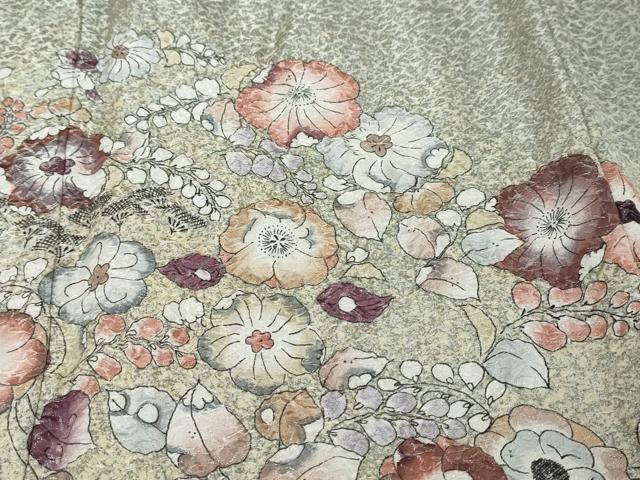 平和屋着物●訪問着　辻が花　銀通し地　正絹　逸品　DABI9370ud