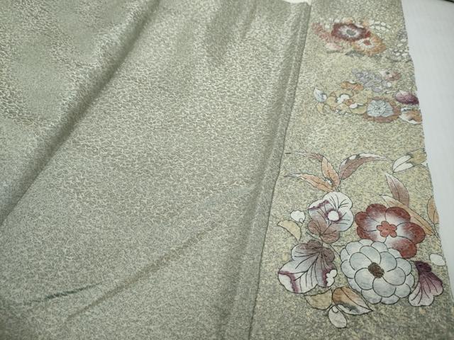 平和屋着物●訪問着　辻が花　銀通し地　正絹　逸品　DABI9370ud