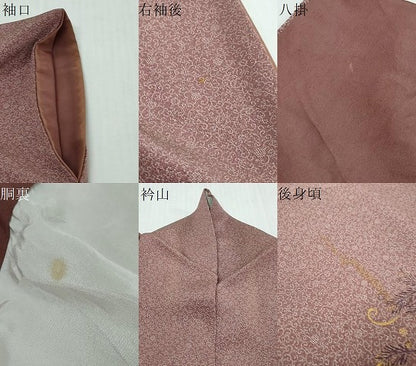 平和屋着物●江戸小紋　訪問着　舞葉文　金彩　正絹　逸品　DABI9371ud