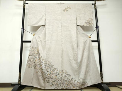 平和屋着物●訪問着　花鳥文　正絹　逸品　DABI9373ud