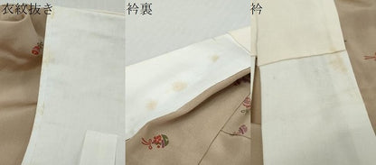 平和屋着物●長襦袢　無双仕立て　草花鈴文　正絹　逸品　DABI9375ud