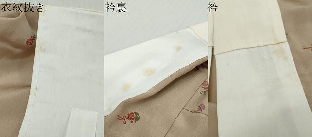 平和屋着物●長襦袢　無双仕立て　草花鈴文　正絹　逸品　DABI9375ud