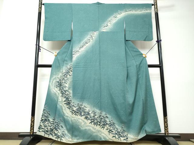 平和屋着物●好丹詩　一珍染　訪問着　樹林文　金彩　正絹　逸品　DABI9379ud
