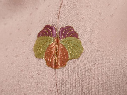 平和屋着物●訪問着　駒刺繍　屏風草花文　金彩　正絹　逸品　DABI9382ud