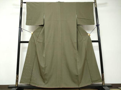 平和屋着物●訪問着　格子花文　やまと誂製　正絹　逸品　未使用　DABI9384ud