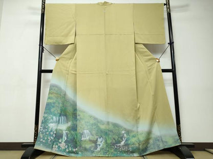平和屋着物●豪華色留袖　風景草花文　暈し染め　金彩　正絹　逸品　未使用　DABI9385ud