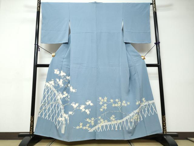 平和屋着物●色留訪問着　草花籬文　正絹　逸品　DABI9388ud