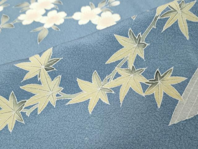平和屋着物●色留訪問着　草花籬文　正絹　逸品　DABI9388ud
