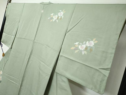 平和屋着物●訪問着　枝花文　暈し染め　金彩　正絹　逸品　DABI9390ud