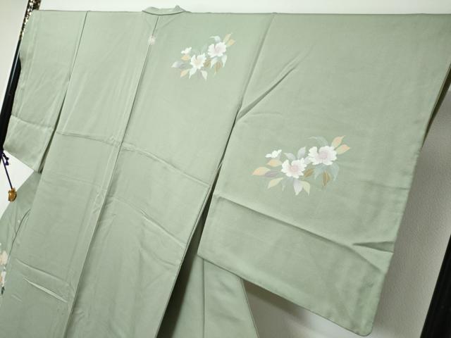 平和屋着物●訪問着　枝花文　暈し染め　金彩　正絹　逸品　DABI9390ud