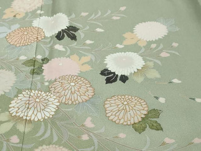 平和屋着物●訪問着　枝花文　暈し染め　金彩　正絹　逸品　DABI9390ud