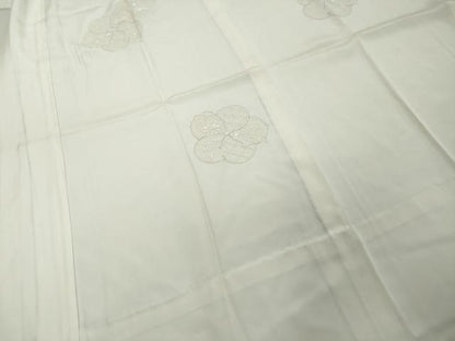 平和屋着物●中国三大刺繍　汕頭刺繍　スワトウ刺繍　総刺繍　長襦袢　無双仕立て　風景草花地紋　生成り色　正絹　逸品　DABI9391ud