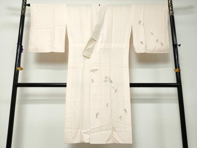 平和屋着物●長襦袢　無双仕立て　梟　ふくろう　正絹　逸品　DABI9392ud