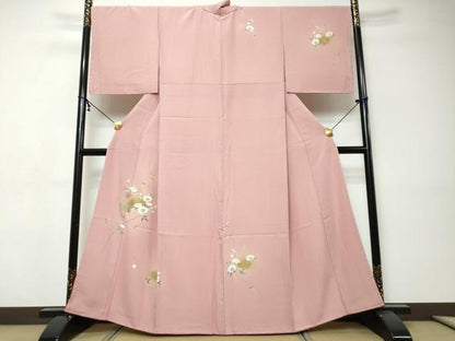 平和屋着物●訪問着　枝花文　暈し染め　金彩　正絹　逸品　未使用　DABI9394ud