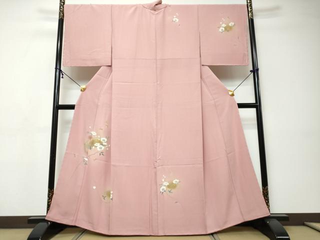 平和屋着物●訪問着　枝花文　暈し染め　金彩　正絹　逸品　未使用　DABI9394ud
