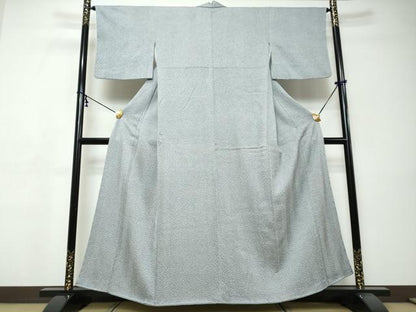 平和屋着物●名門　藤娘きぬたや・総絞り　小紋　杢目絞り　正絹　逸品　DABI9397ud
