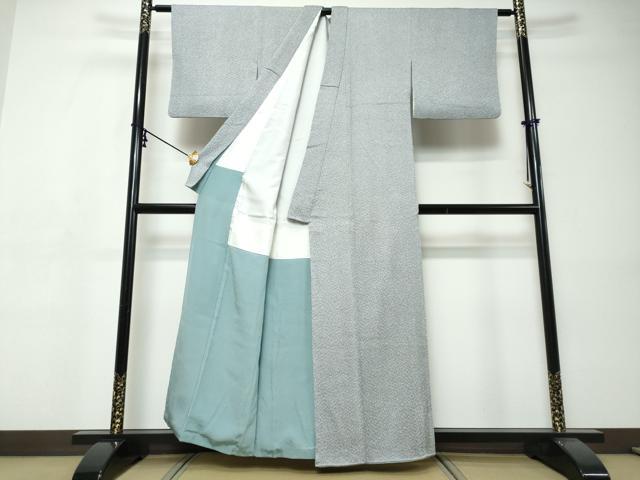 平和屋着物●名門　藤娘きぬたや・総絞り　小紋　杢目絞り　正絹　逸品　DABI9397ud