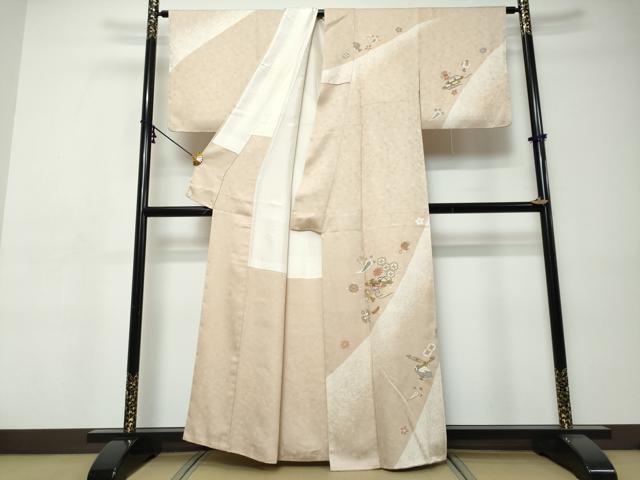 平和屋着物●訪問着　吉祥扇面宝尽くし文　金彩　正絹　逸品　DABI9399ud
