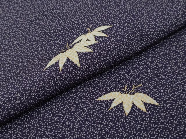 平和屋着物●上質な小紋　笹文　金彩　正絹　逸品　DABI9409ud