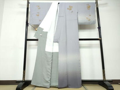 平和屋着物●琳派乃世界　灘昆年　訪問着　蔦の葉文　暈し染め　金彩　正絹　逸品　DABI9410ud