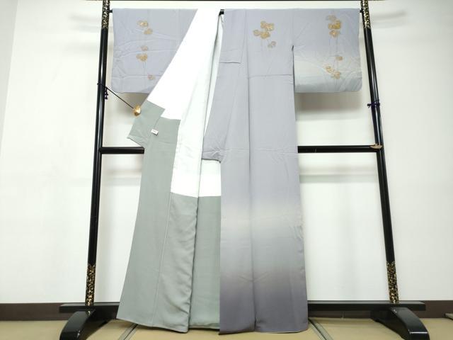 平和屋着物●琳派乃世界　灘昆年　訪問着　蔦の葉文　暈し染め　金彩　正絹　逸品　DABI9410ud