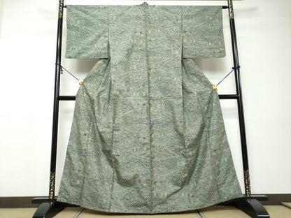 平和屋着物●本場大島紬　7マルキ　草花文　正絹　逸品　DABI9411ud
