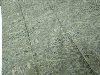 平和屋着物●本場大島紬　7マルキ　草花文　正絹　逸品　DABI9411ud