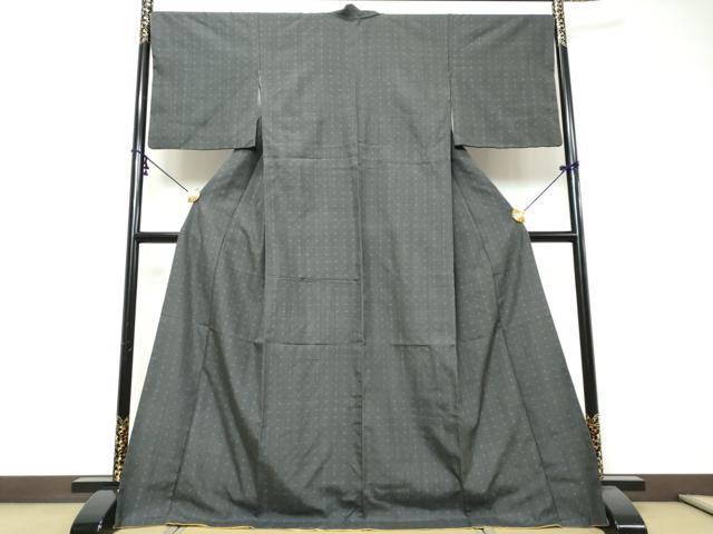 平和屋着物●上質な紬　十字絣　正絹　逸品　DABI9412ud