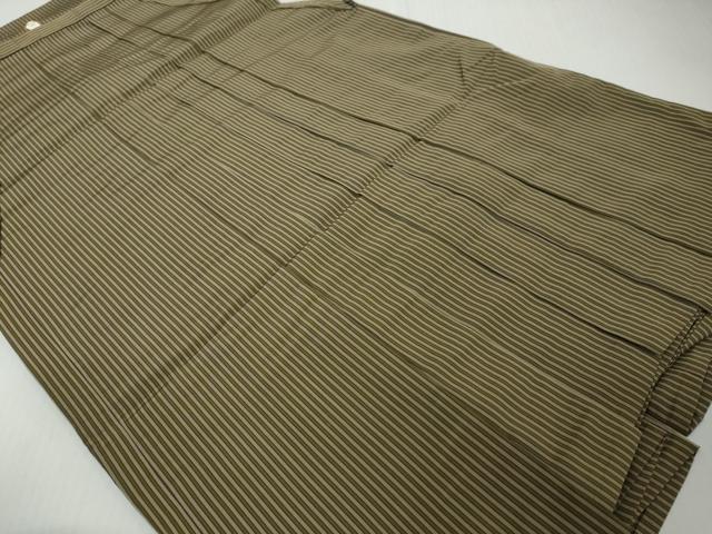 平和屋着物●男性　行灯袴　本場神代平　縞　正絹　逸品　DABI9415ud