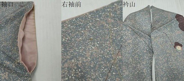 平和屋着物●上質な小紋　舞梅文　金糸　正絹　逸品　DABI9423ud