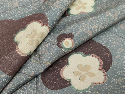 平和屋着物●上質な小紋　舞梅文　金糸　正絹　逸品　DABI9423ud