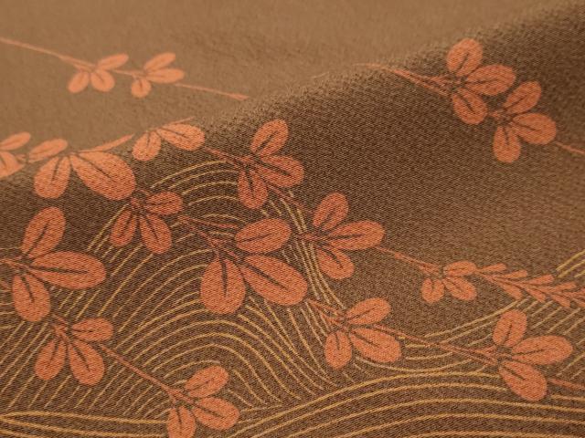 平和屋着物●訪問着　流水枝葉文　正絹　逸品　DABI9424ud