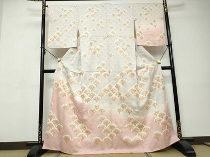 平和屋着物●訪問着　青海波花文　暈し染め　金彩　正絹　逸品　DABI9425ud