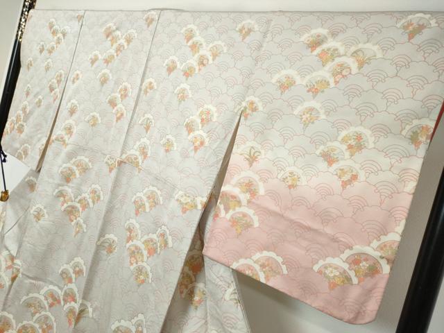平和屋着物●訪問着　青海波花文　暈し染め　金彩　正絹　逸品　DABI9425ud