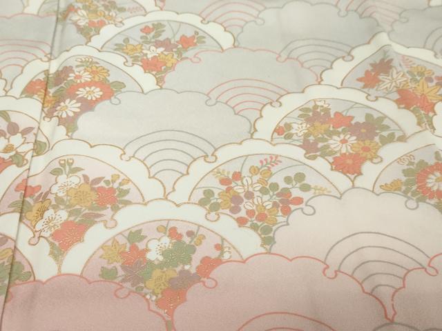 平和屋着物●訪問着　青海波花文　暈し染め　金彩　正絹　逸品　DABI9425ud